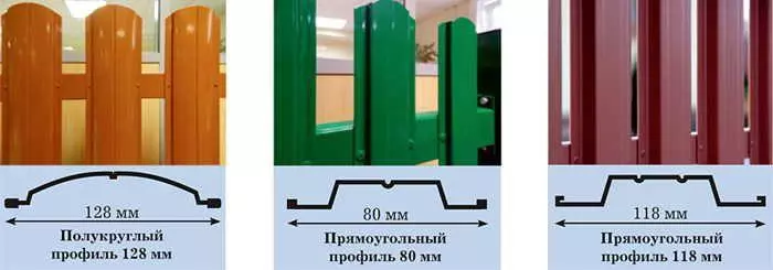 Виды конфигураций металлического штакетника