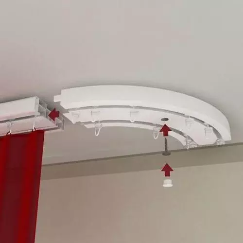 Монтаж рельсового потолочного карниза