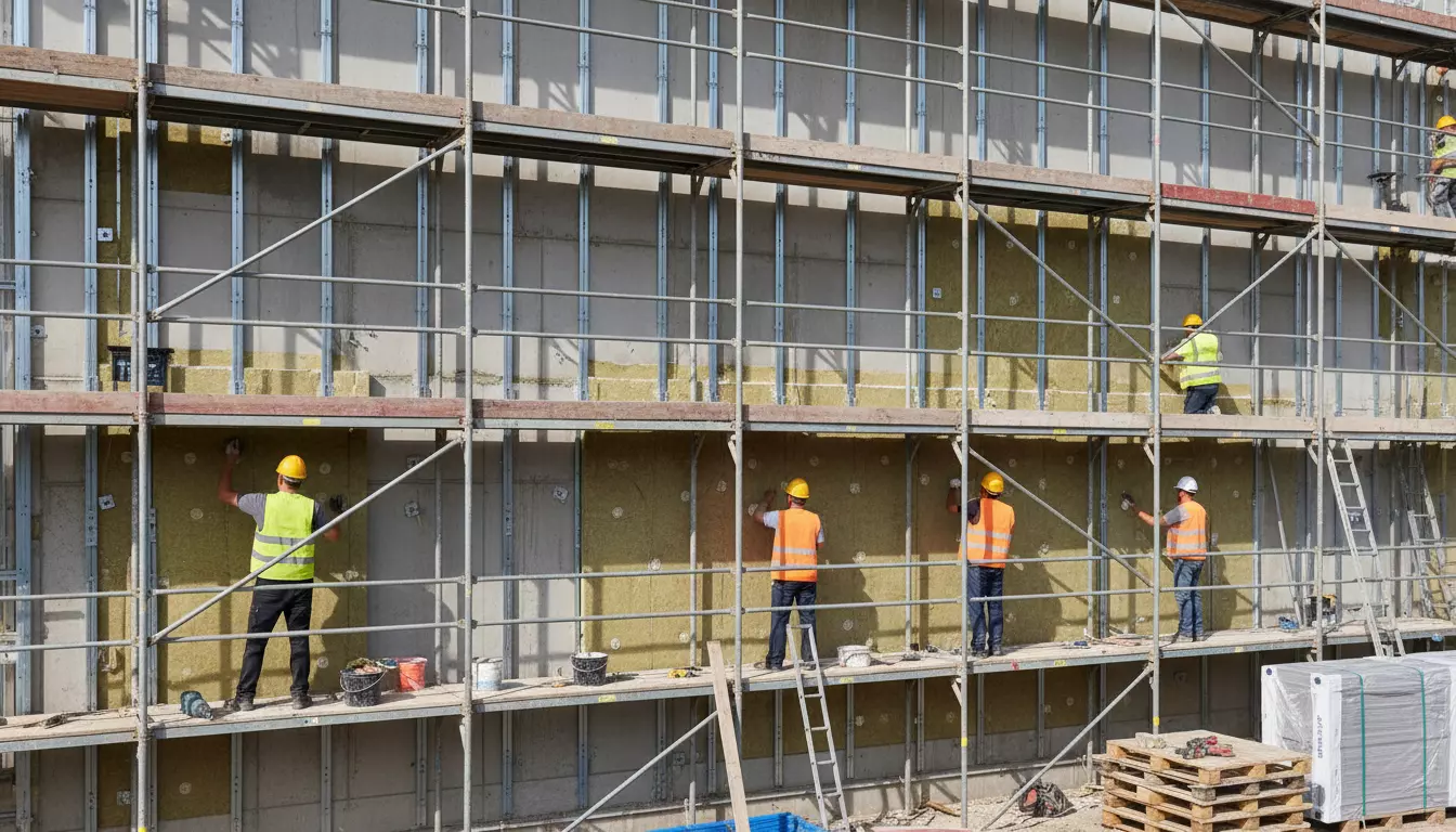 Подготовка основания перед монтажом панелей Фото подготовки стены перед монтажом фасада